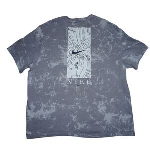 Nike Bleached Effect Pocket T-Shirt Men’s XXL – Gray Blue Topo Map Graphic Back